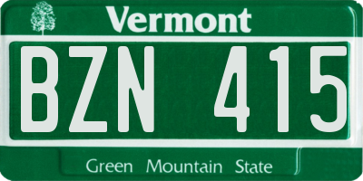 VT license plate BZN415