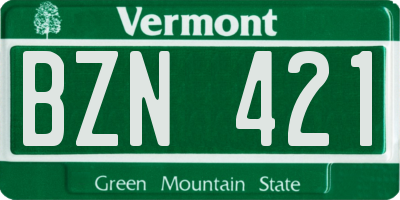 VT license plate BZN421