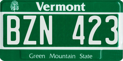 VT license plate BZN423