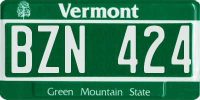 VT license plate BZN424