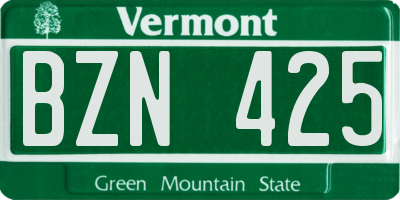 VT license plate BZN425