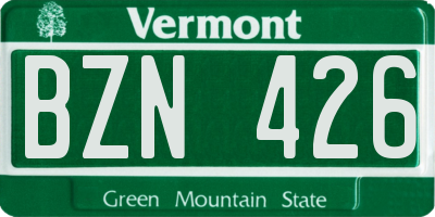 VT license plate BZN426