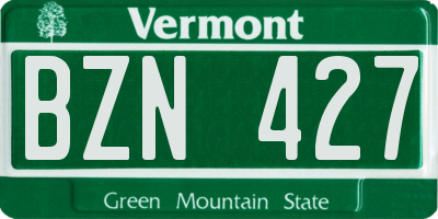 VT license plate BZN427
