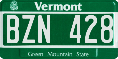 VT license plate BZN428