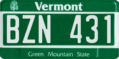 VT license plate BZN431