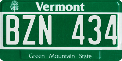 VT license plate BZN434