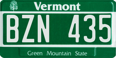 VT license plate BZN435
