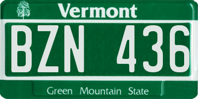 VT license plate BZN436