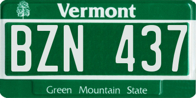 VT license plate BZN437