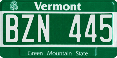 VT license plate BZN445