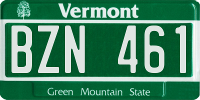 VT license plate BZN461