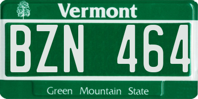 VT license plate BZN464