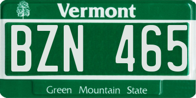 VT license plate BZN465