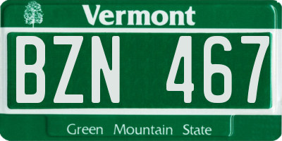 VT license plate BZN467