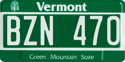 VT license plate BZN470