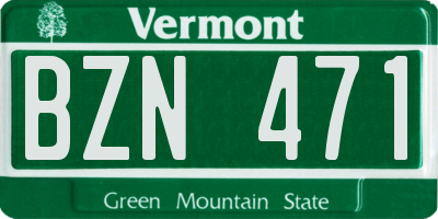 VT license plate BZN471