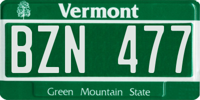 VT license plate BZN477