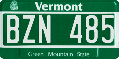 VT license plate BZN485