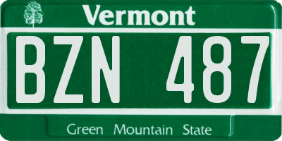 VT license plate BZN487