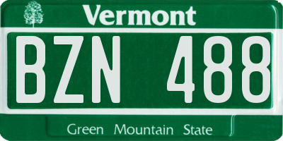 VT license plate BZN488