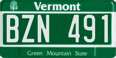 VT license plate BZN491