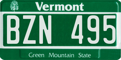 VT license plate BZN495