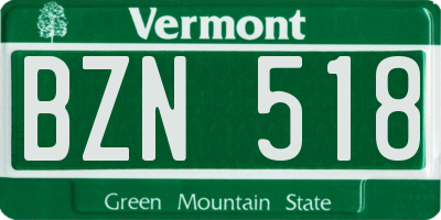 VT license plate BZN518