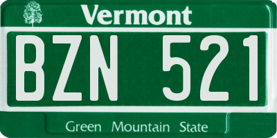 VT license plate BZN521