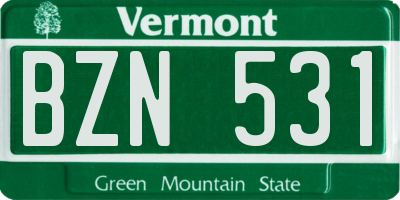 VT license plate BZN531