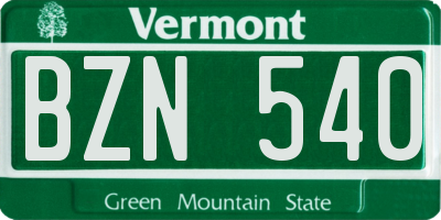 VT license plate BZN540