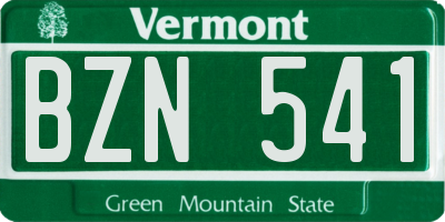VT license plate BZN541