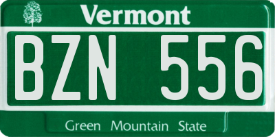 VT license plate BZN556