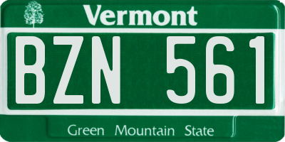 VT license plate BZN561