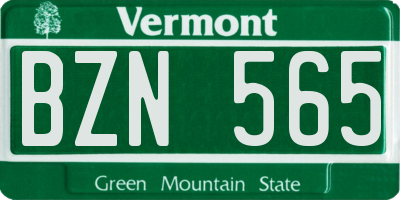 VT license plate BZN565