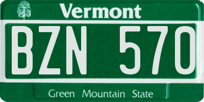 VT license plate BZN570