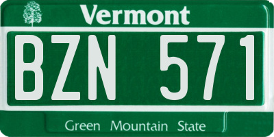 VT license plate BZN571