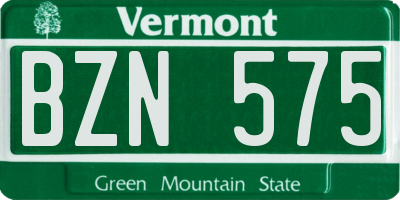VT license plate BZN575