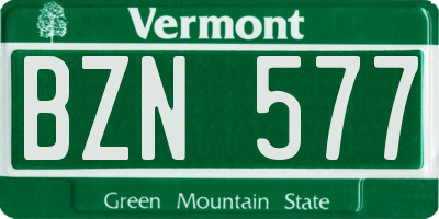 VT license plate BZN577