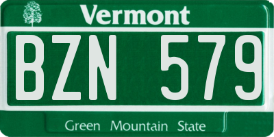 VT license plate BZN579