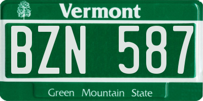 VT license plate BZN587