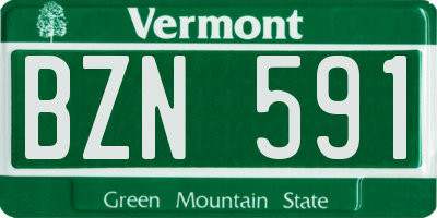 VT license plate BZN591