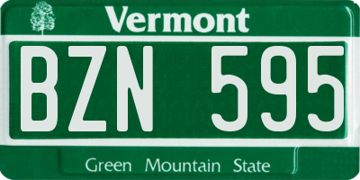 VT license plate BZN595