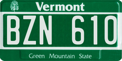 VT license plate BZN610