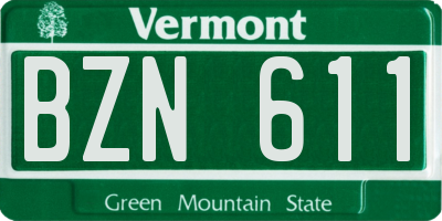 VT license plate BZN611