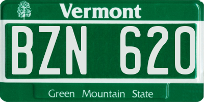 VT license plate BZN620