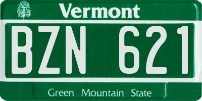 VT license plate BZN621