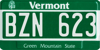 VT license plate BZN623