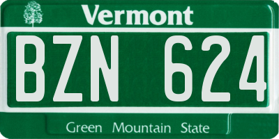 VT license plate BZN624