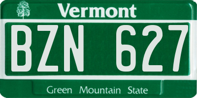 VT license plate BZN627