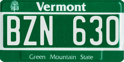 VT license plate BZN630
